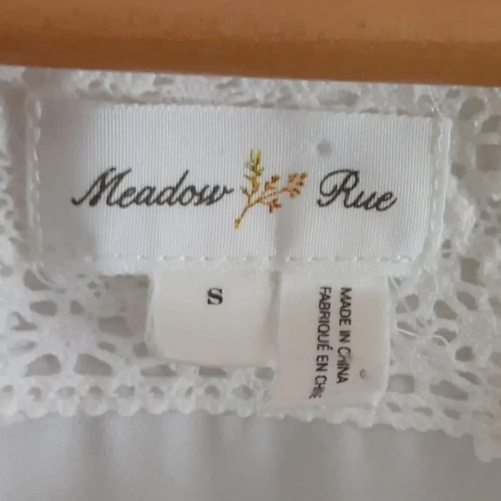 MEADOW RUE ANTHROPOLOGIE BOHO WHITE CROCHET LACE medium